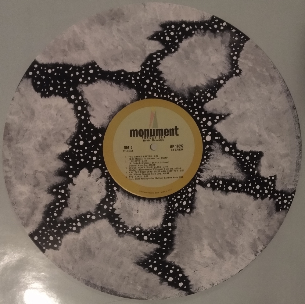 painted vinal record, painted myself